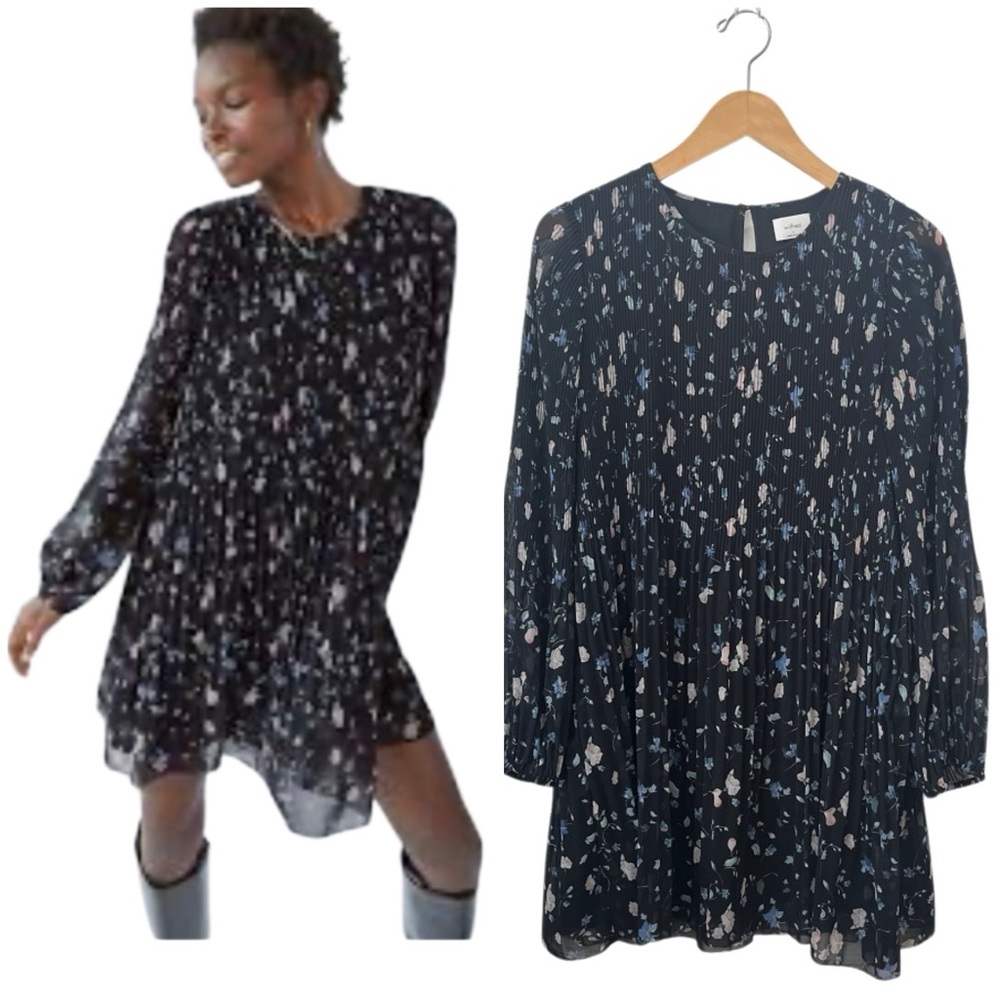 Aritzia Wilfred Daydreamer Dark Floral Mini Dress